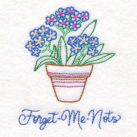 Fancy Flowerpot Forget-Me-Nots (Vintage)