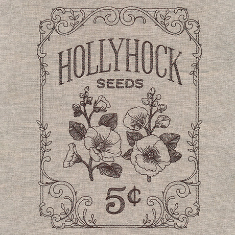 Flower Garden Seed Packet - Hollyhocks