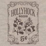 Flower Garden Seed Packet - Hollyhocks