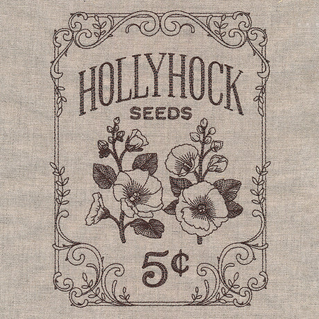 Flower Garden Seed Packet - Hollyhocks