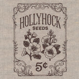 Flower Garden Seed Packet - Hollyhocks