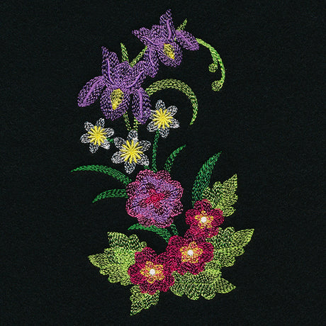 Lovely Iris & Violets Spray