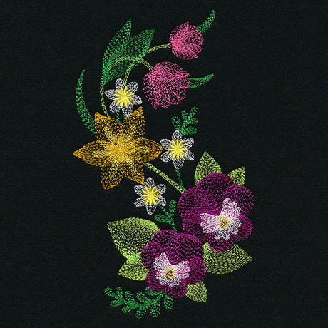 Darling Daffodil & African Violets Spray