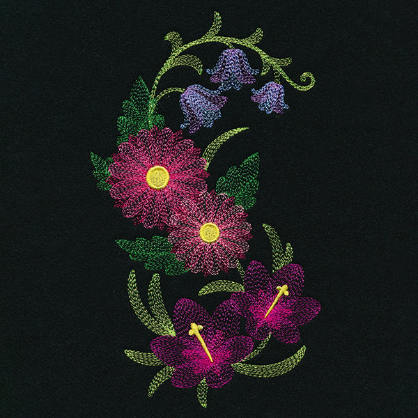 Elegant Aster & Bluebell Spray