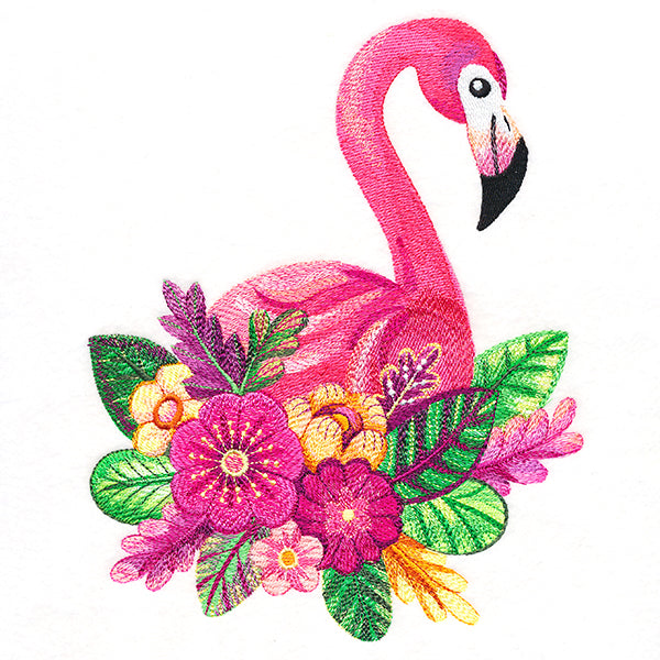 Flower Flamingo in Watercolor