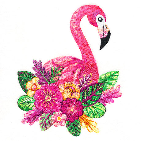 Flower Flamingo in Watercolor