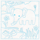 Sweet Safari Elephant Quilting Square (Double Run)