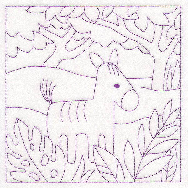 Sweet Safari Zebra Quilting Square (Double Run)
