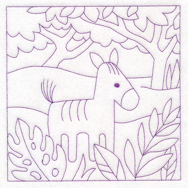 Sweet Safari Zebra Quilting Square (Double Run)