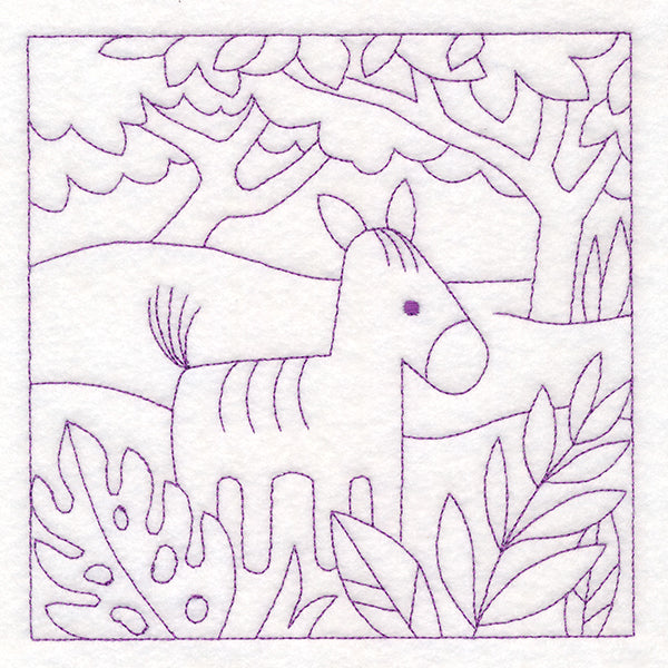 Sweet Safari Zebra Quilting Square (Double Run)