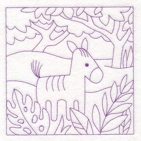 Sweet Safari Zebra Quilting Square (Double Run)