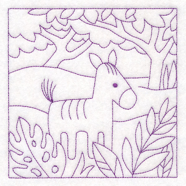 Sweet Safari Zebra Quilting Square (Double Run)