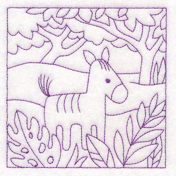 Sweet Safari Zebra Quilting Square (Double Run)