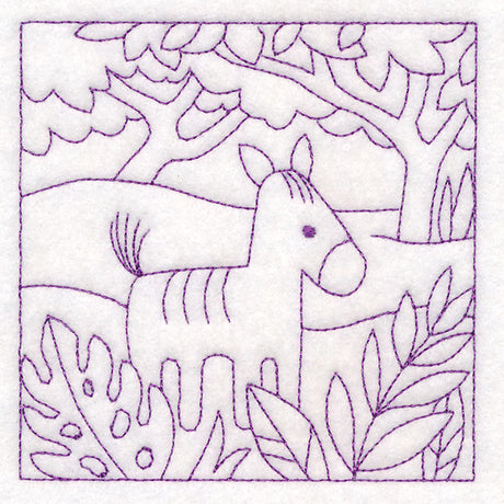 Sweet Safari Zebra Quilting Square (Double Run)