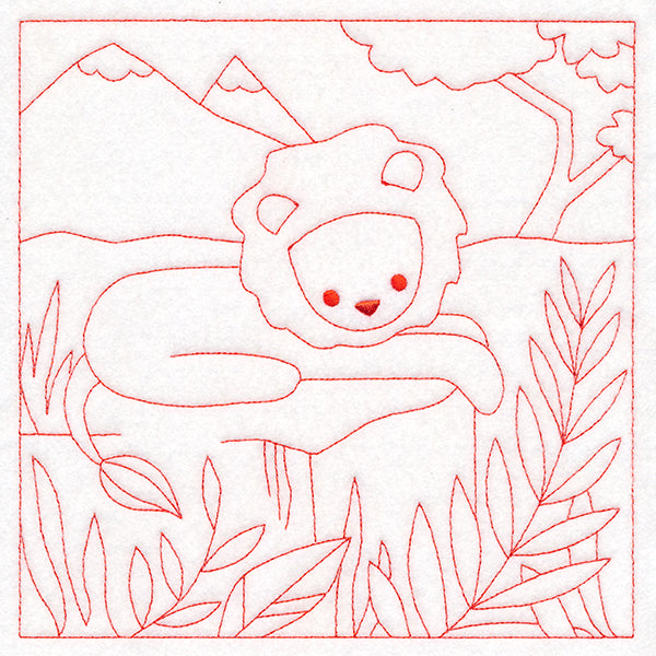 Sweet Safari Lion Quilting Square (Double Run)