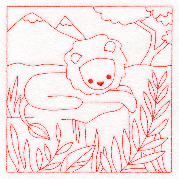 Sweet Safari Lion Quilting Square (Double Run)