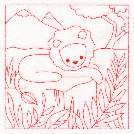 Sweet Safari Lion Quilting Square (Double Run)