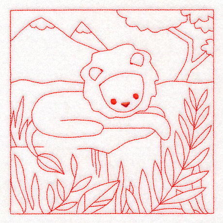 Sweet Safari Lion Quilting Square (Double Run)