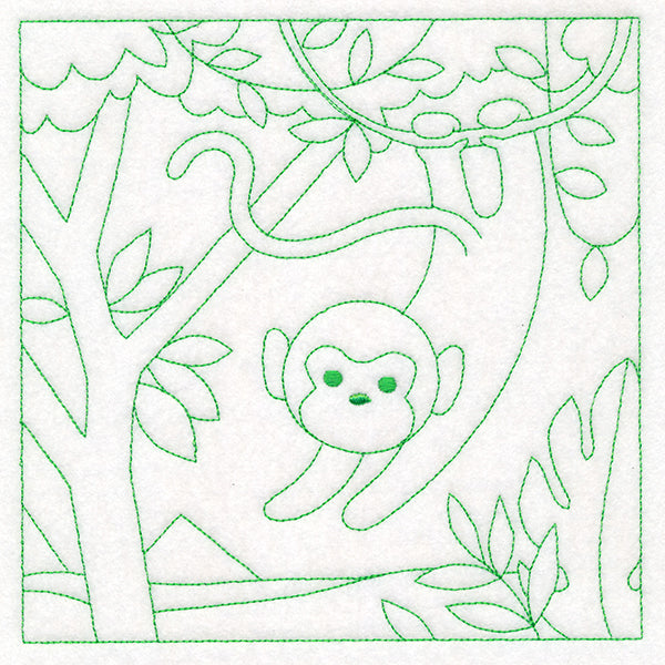 Sweet Safari Monkey Quilting Square (Double Run)
