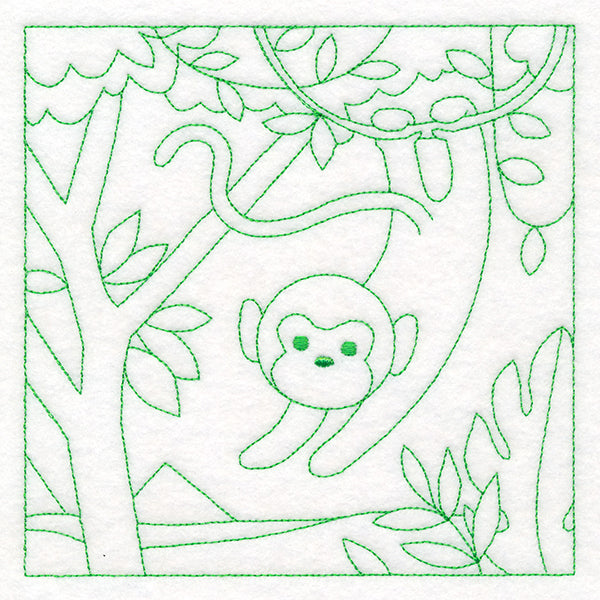 Sweet Safari Monkey Quilting Square (Double Run)