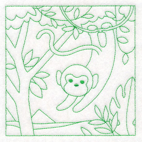 Sweet Safari Monkey Quilting Square (Double Run)