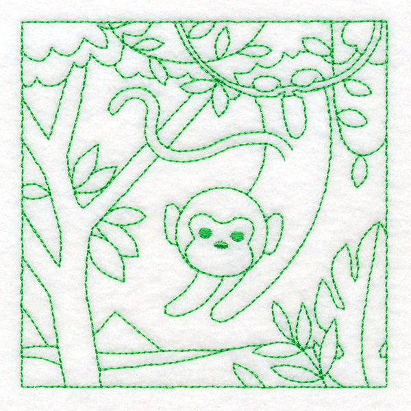 Sweet Safari Monkey Quilting Square (Double Run)