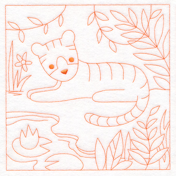Sweet Safari Tiger Quilting Square (Double Run)