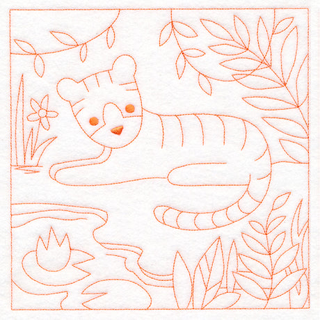 Sweet Safari Tiger Quilting Square (Double Run)