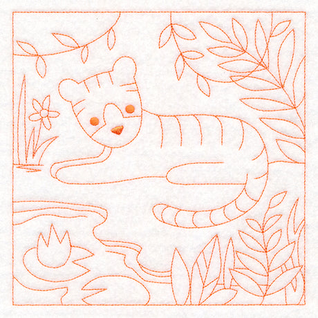 Sweet Safari Tiger Quilting Square (Double Run)