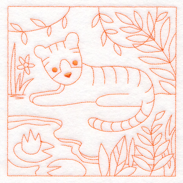 Sweet Safari Tiger Quilting Square (Double Run)