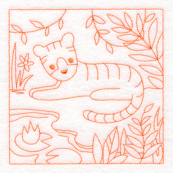 Sweet Safari Tiger Quilting Square (Double Run)
