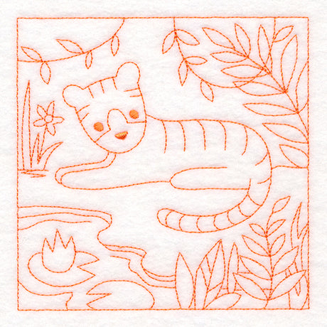 Sweet Safari Tiger Quilting Square (Double Run)