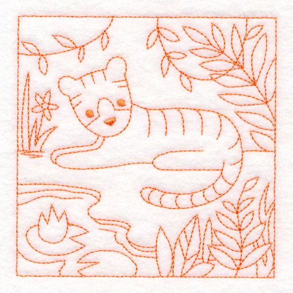 Sweet Safari Tiger Quilting Square (Double Run)