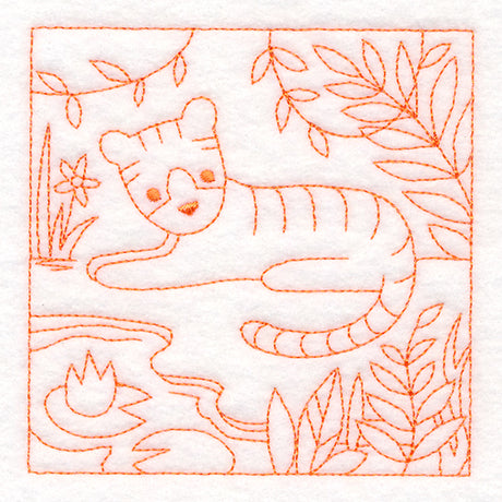 Sweet Safari Tiger Quilting Square (Double Run)