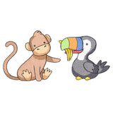 Playful Toucan and Monkey