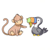 Playful Toucan and Monkey