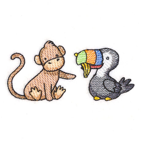 Playful Toucan and Monkey