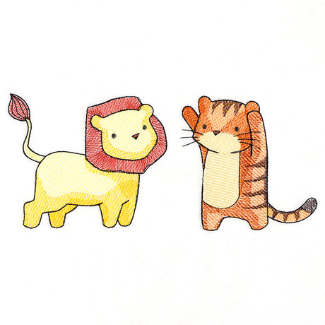 Mischievous Tiger and Lion