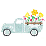 Retro Daffodil Flower Truck