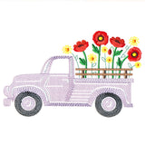 Retro Poppy Flower Truck