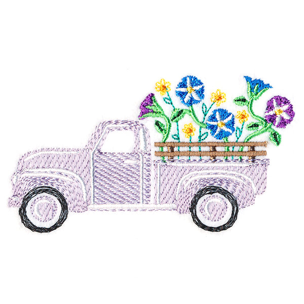 Retro Morning Glory Flower Truck