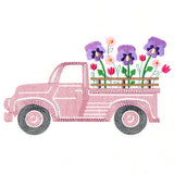 Retro Pansy Flower Truck