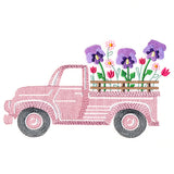 Retro Pansy Flower Truck