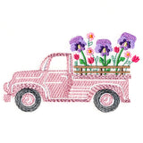 Retro Pansy Flower Truck