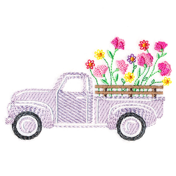 Retro Sweet Pea Flower Truck