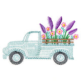 Retro Lilac Flower Truck