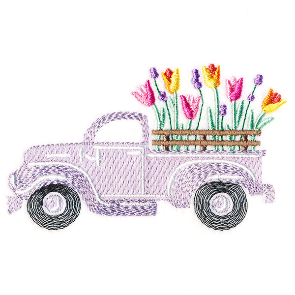 Retro Tulip Flower Truck