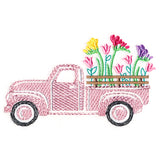 Retro Freesia Flower Truck