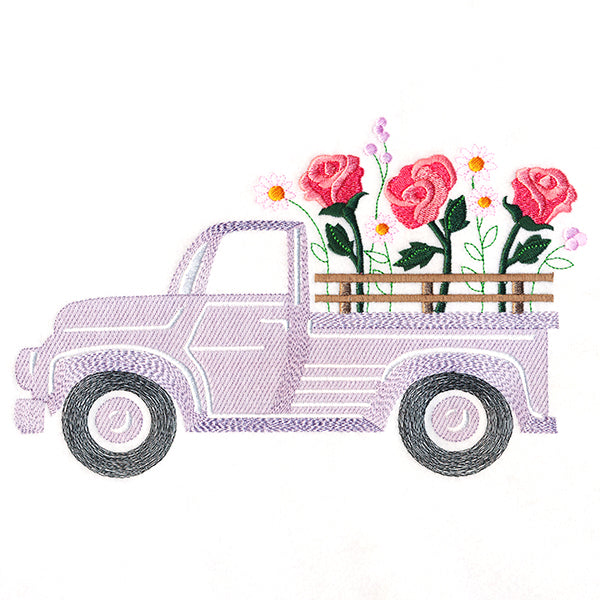 Retro Rose Flower Truck