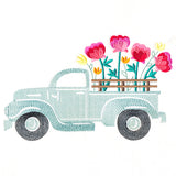 Retro Peony Flower Truck